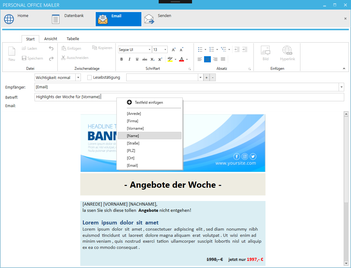 Personalisierte Newsletter Und Serienmail Mit Outlook